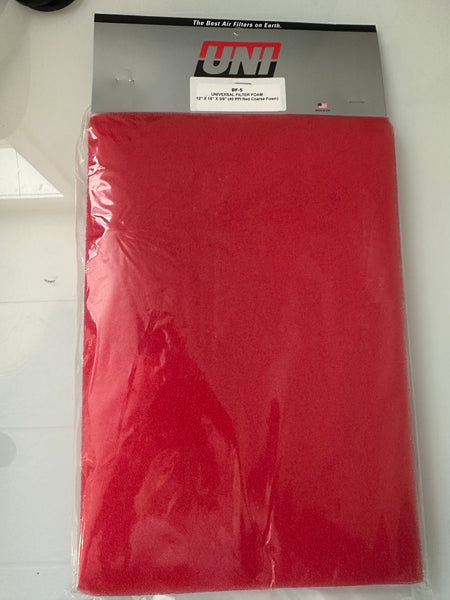 Universal Air Filter Foam, 40 ppl red coarse foam - NEW!