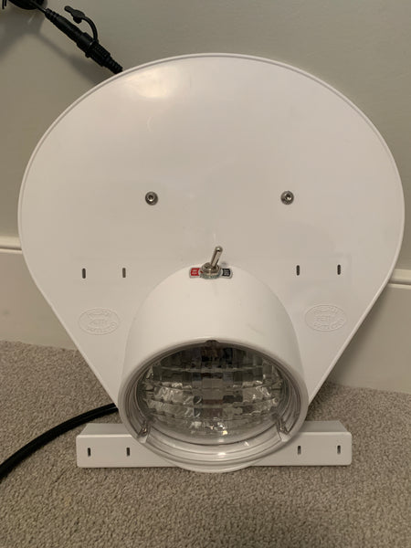 Headlight Number Plate, with Led light, Rechargeable, Preston Petty, Vintage, White/Blue/Yellow - NEW!