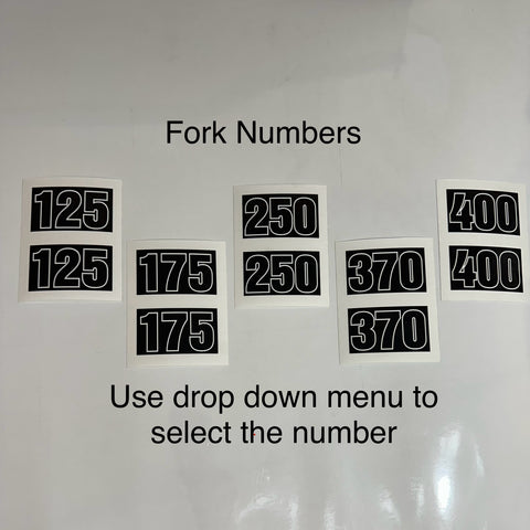 Can-Am, Fork Numbers, 125 - 400 cc, Set of 2, Reproduction Can-Am, Fork Numbers, 125 - 400 cc, Set of 2, Reproduction