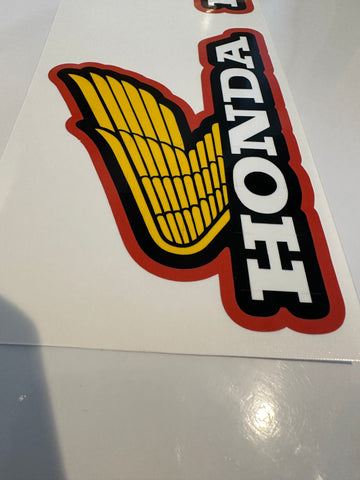Copy of Honda, 1980's (early 80's), Scored Large Wing Tank Decals, Reproduction