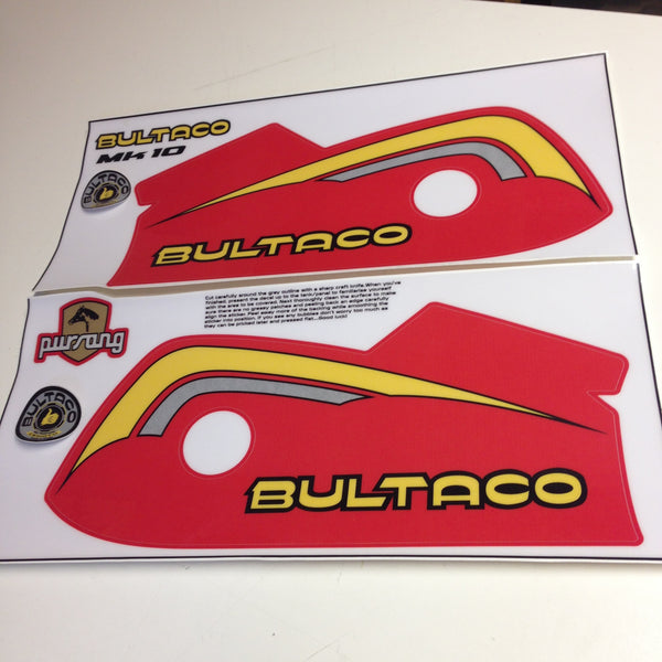 Bultaco, 1977, Pursang 370 MK10, Reproduced Tank Decal Kit