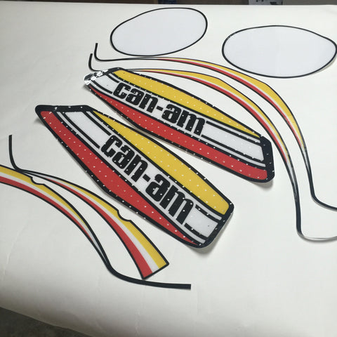 Can-Am, 1973-75 MX1/MX2 125/175/250 Decal Kit, Reproduction-3 Tank Syles Can-Am, 1973-75 MX1/MX2 125/175/250 Decal Kit, Reproduction-3 Tank Syles