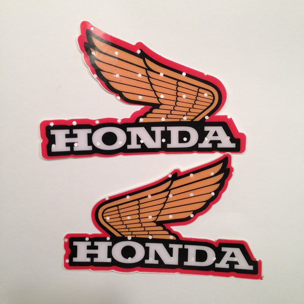 Honda, 1980's (early 80's), Perforated Large Wing Tank Decals, Reproduction