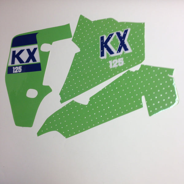 Kawasaki, 1988, KX 125, Tank and Rad Decal Kit, Reproduction