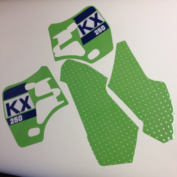 Kawasaki, 1988, KX 250, Tank and Rad Decal Kit, Reproduction