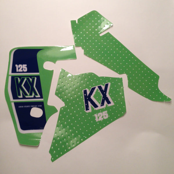 Kawasaki, 1989, KX 125, Tank and Rad Decal Kit, Reproduction