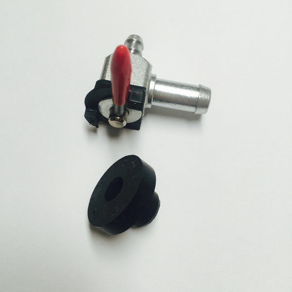 Fuel Tank Valve 90º, complete with Grommet. Fits many Can Am Models