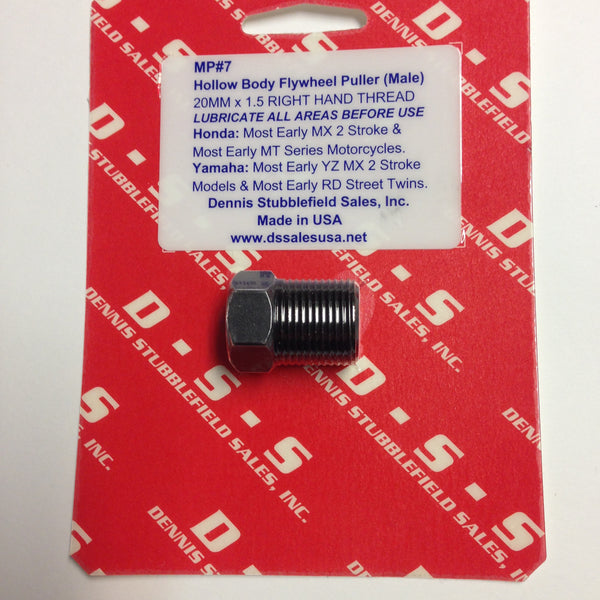 MP#7, 20mm x 1.5, RH Thread, Special Hollow Bolt, Flywheel Puller (Male)
