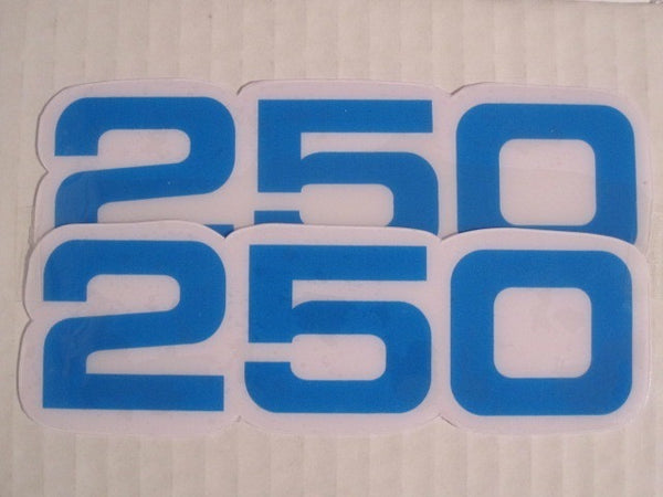Yamaha, Side Panel Decals, 250, Blue, Reproduction