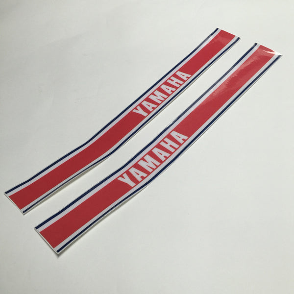 Yamaha, 1978-79, Red, Navy, White, Tank Stripe Decals, Reproduction