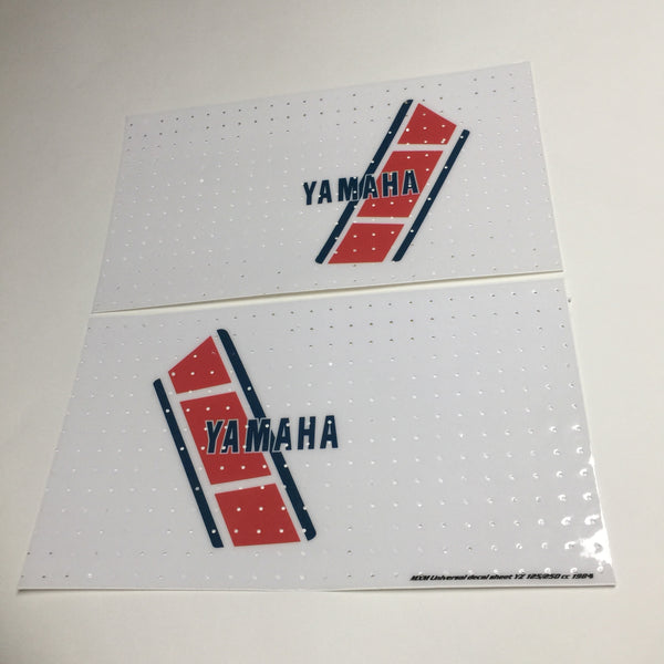 Yamaha, 1984, YZ 125, 250 Euro Tank Decal Sheets, Self Cut, Reproduction