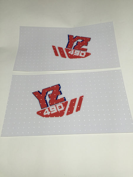 Yamaha, 1988, YZ 490, Self Cut Tank Decal Sheets, Reproduction