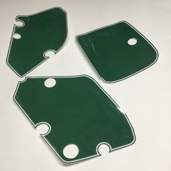 Yamaha, 1989, YZ 250, Number Plate Background Decals, Green with pinstripe, Reproduction
