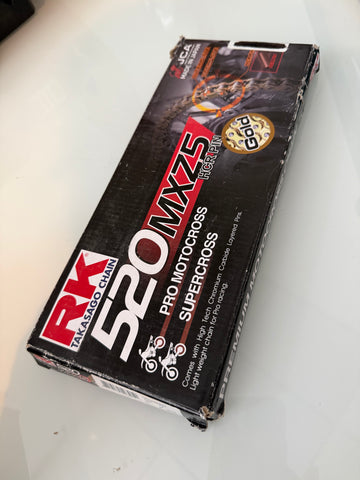 Motocross Chain, RK520MXZ-120 L, Non Seal Clip Style Gold - NEW!