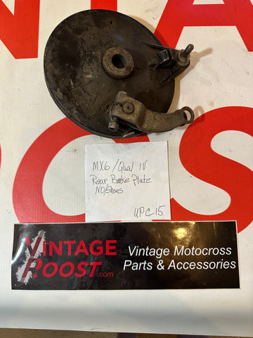 Can Am,MX6, Qualifier,  Rear Brake Plate, No Shoes, Used Parts