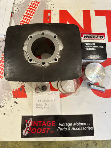 Can Am, MX Cylinder and Piston, 74.5 mm bore, already to go, Used Parts, NEW!