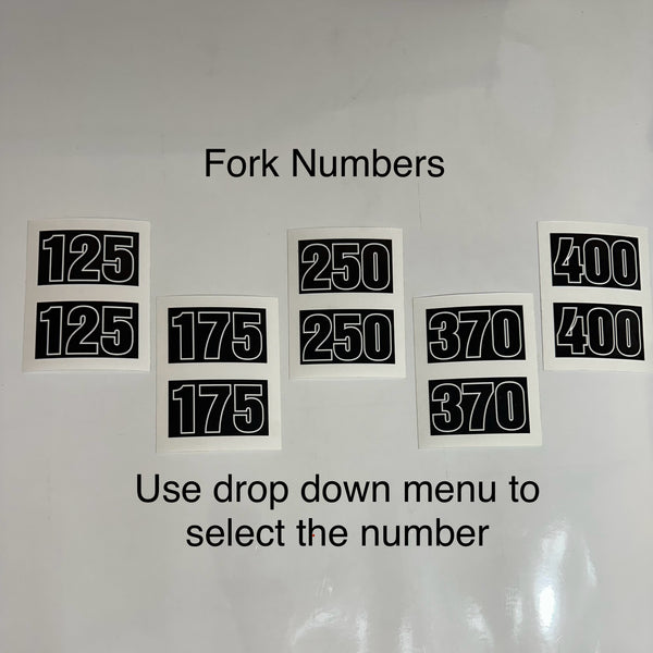 Can-Am, Fork Numbers, 125 - 400 cc, Set of 2, Reproduction