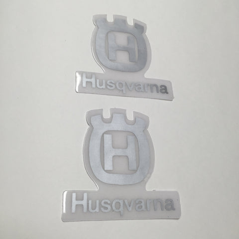 Husqvarna, 1978-82, Logo Tank Decals, Silver, Reproduction
