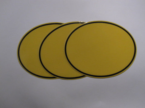 Oval Number Plate Background Decals, Yellow, Reproduction