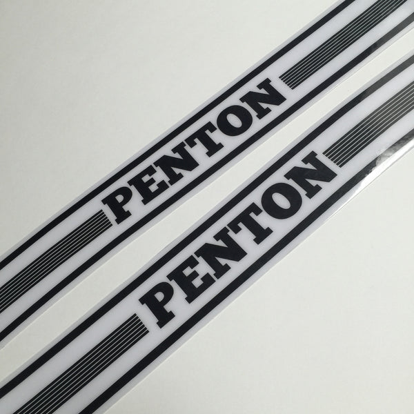 Penton, 1974-75 Tank Decals, Black on White, Reproduction
