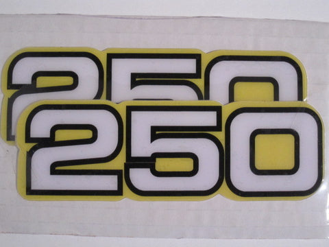 Yamaha, Side Panel Decals, 250, White, Reproduction