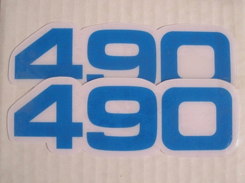 Yamaha, Side Panel Decals, 490, Blue, Reproduction