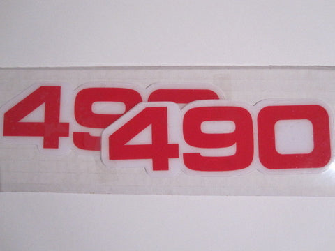 Yamaha, Side Panel Decals, 490, Red, Reproduction