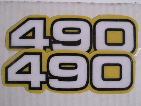 Yamaha, Side Panel Decals, 490, White, Reproduction
