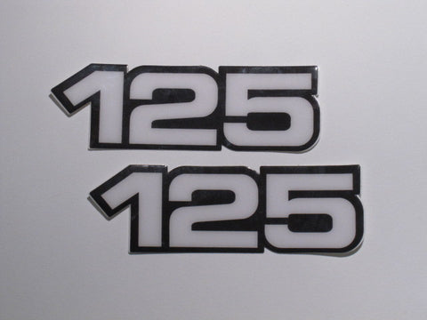 Yamaha, Side Panel Decals, 125, White, Reproduction